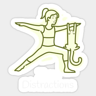 Cat and Yoga Zero Distractions Sticker